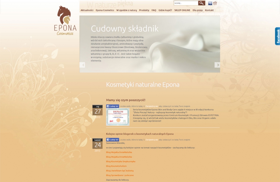 Strona wizerunkowa marki Epona Cosmetics