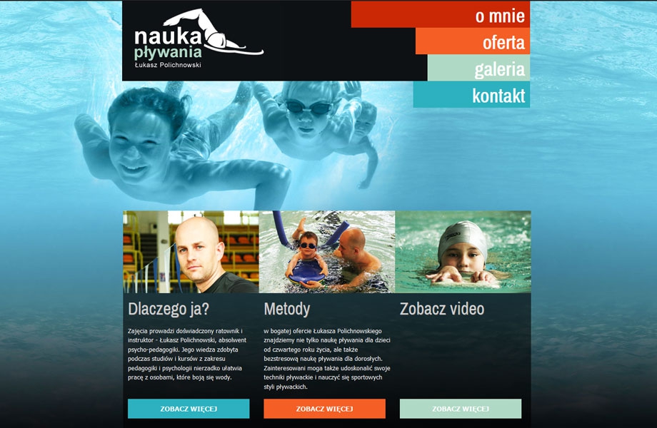Strona instruktora nauki pływania w Koninie